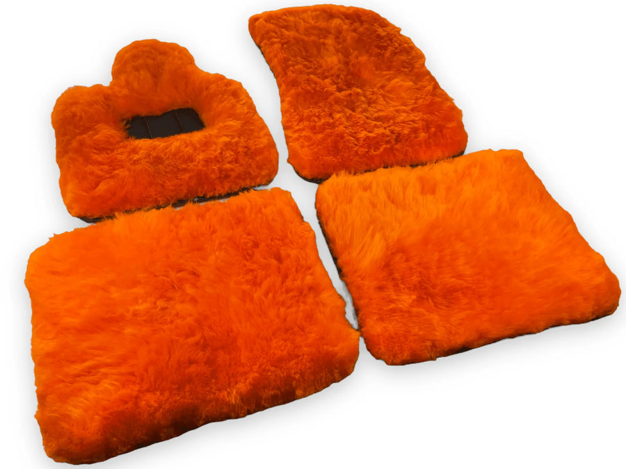 Orange Schaffell Autofußmatten für Rolls Royce Phantom VIII (2017-2024) ER56 Design Marke - AutoWin