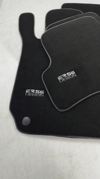 Schwarze Fußmatten für Mercedes-Benz C-Klasse W204 Coupé 2012–2015, ER56-Design