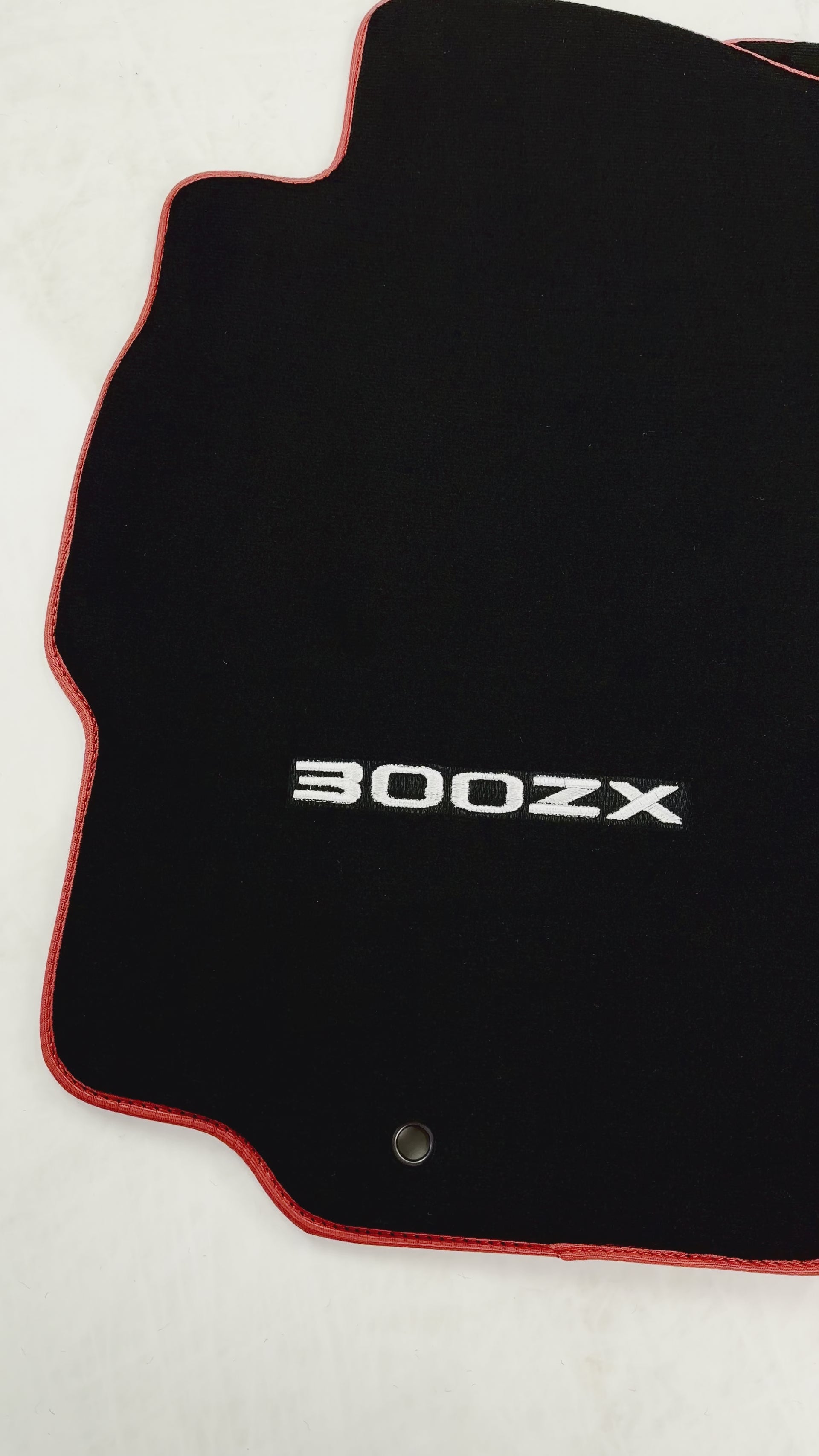 Black Floor Mats For Nissan 300ZX (1990-2000) Red Trim - AutoWin