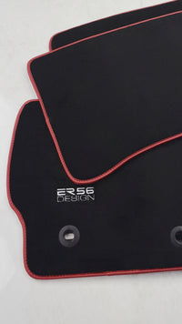 Black Floor Mats for Toyota Prius (2009-2012) ER56 Design with Red Trim