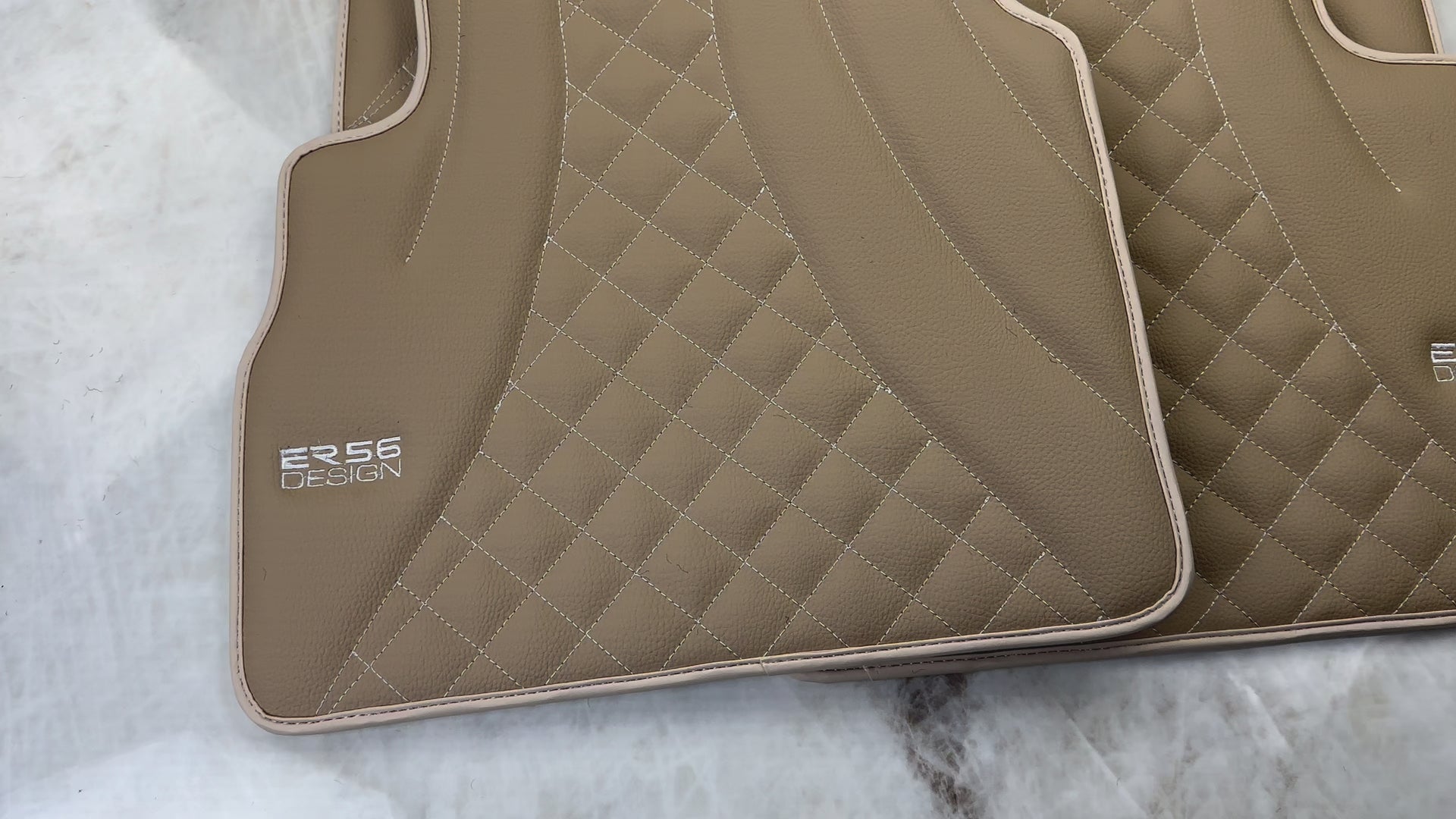 Beige Leather Floor Mats for Mercedes-Benz G Class W461 (1979-2008) ER56 Design - ER56 Design
