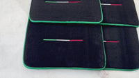 Black Floor Mats for Ferrari Purosangue with Green Trim | Italian Edition