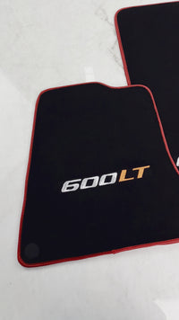 Black Floor Mats for McLaren 600 LT (2018-2020) With Red Trim