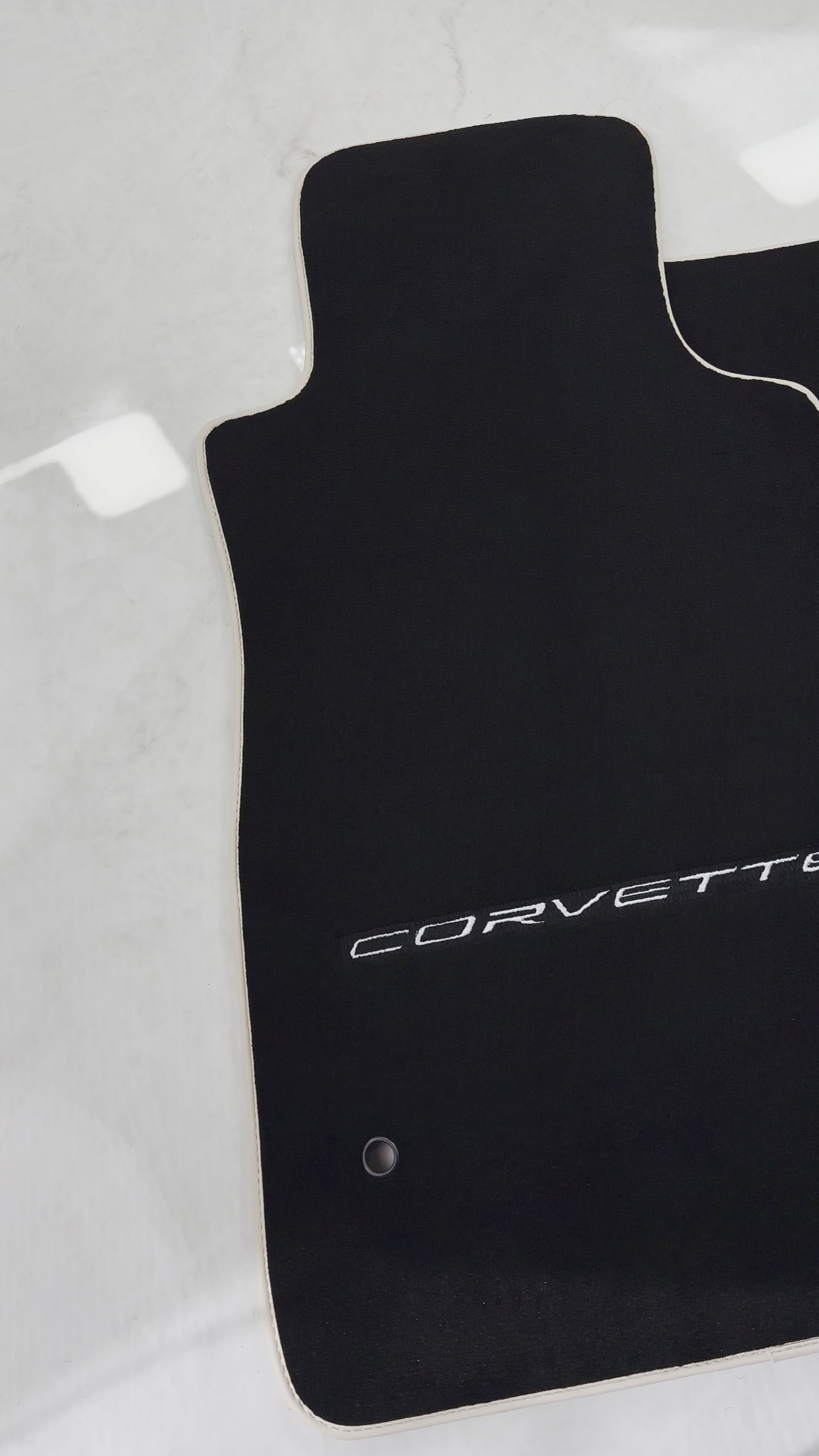 Alfombrillas negras para coche para Chevrolet Corvette C6 (2005-2013) con ribete beige - AutoWin