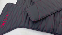 Tappeti in pelle per auto Lexus LX 600 (2022-2024) con cucitura rossa