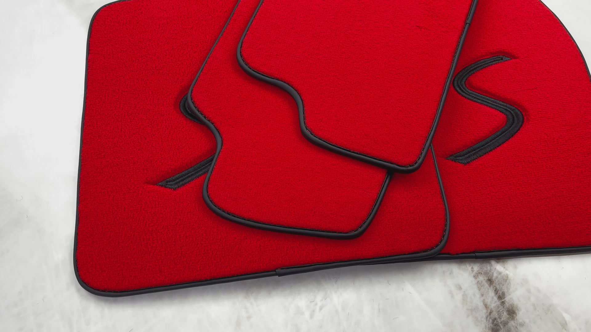 Red Floor Mats for Mini Cabrio R56 Convertible (2009-2016) - AutoWin