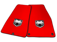 Red Floor Mats For Dodge Viper (2003-2006) With Emblem Tailored - AutoWin