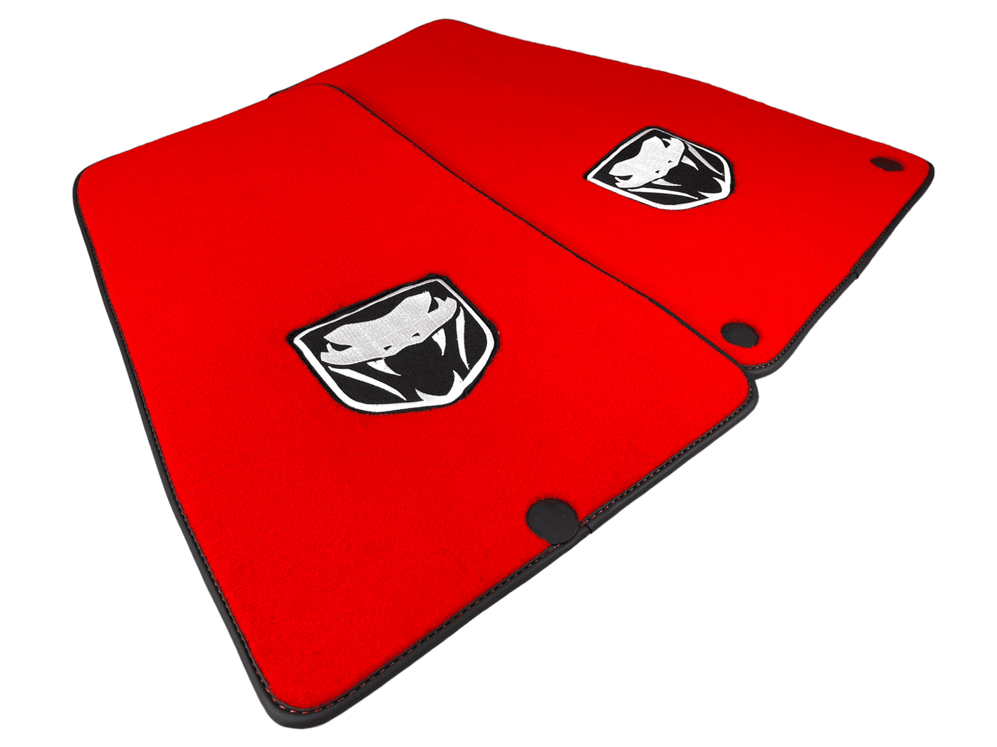 Red Floor Mats For Dodge Viper (2003-2006) With Emblem Tailored - AutoWin