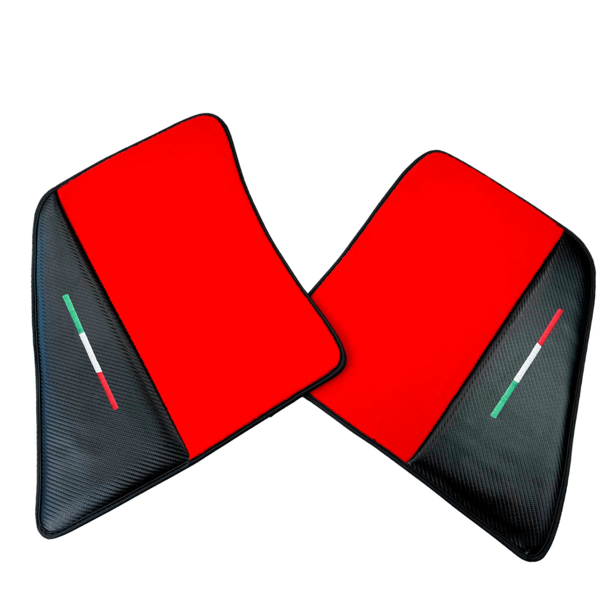 Red Floor Mats for Ferrari 296 GTB (2022-2027) with Carbon Fiber - AutoWin
