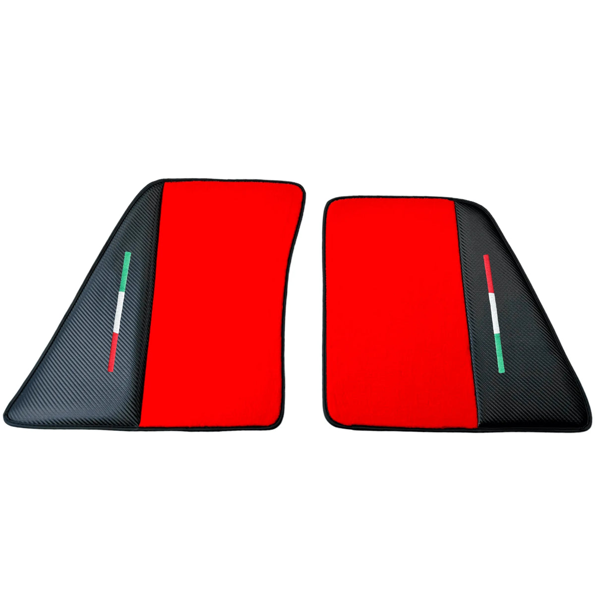 Red Floor Mats for Ferrari 296 GTS (2022-2027) with Carbon Fiber - AutoWin