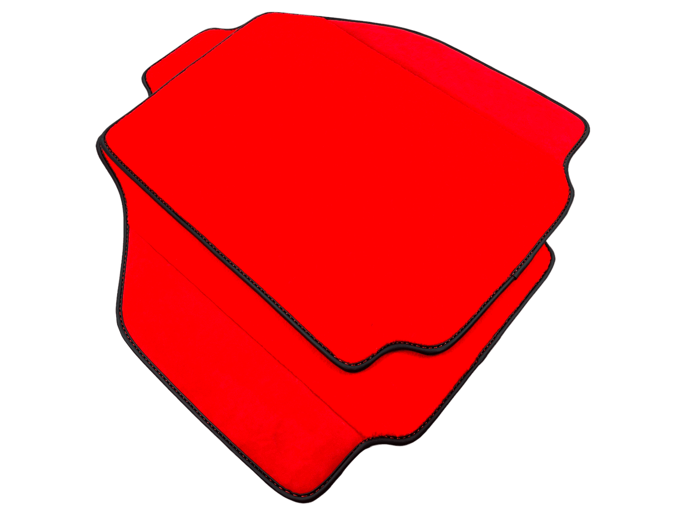 Red Floor Mats For Ferrari 488 Pista Spider 2019-2021 With Red Alcantara Leather