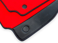 Red Floor Mats For Ferrari 488 Spider 2015-2022 Carbon Fiber - AutoWin