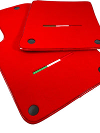 Red Floor Mats For Ferrari 599 Coupe 2006-2012 Italian Edition - AutoWin