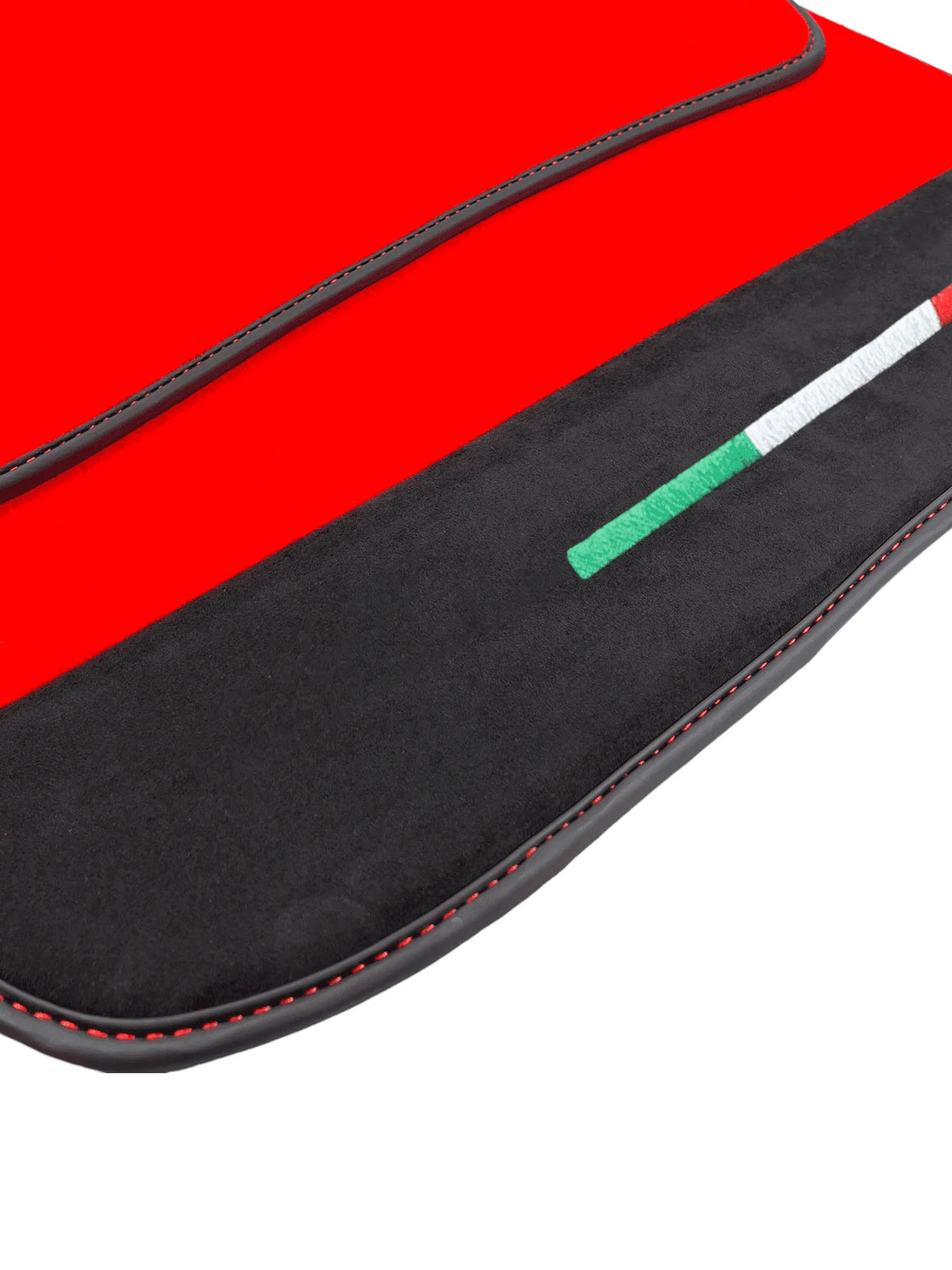 Red Floor Mats For Ferrari F12 Berlinetta (2012-2022) With Alcantara Leather - AutoWin