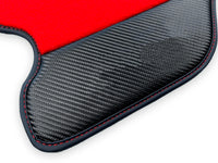 Red Floor Mats For Ferrari F430 2004-2009 With Carbon Fiber Leather - AutoWin