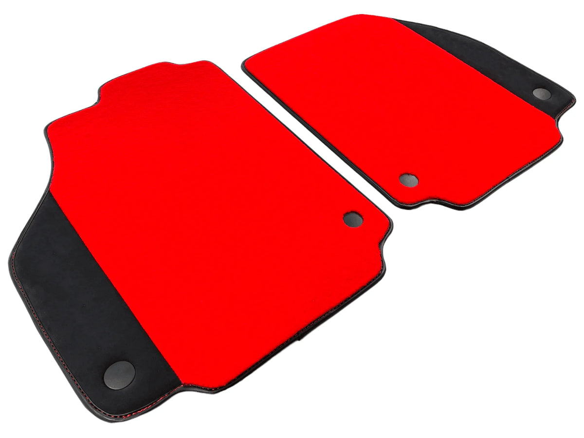 Red Floor Mats For Ferrari F8 Tributo 2019-2022 With Alcantara Leather - AutoWin