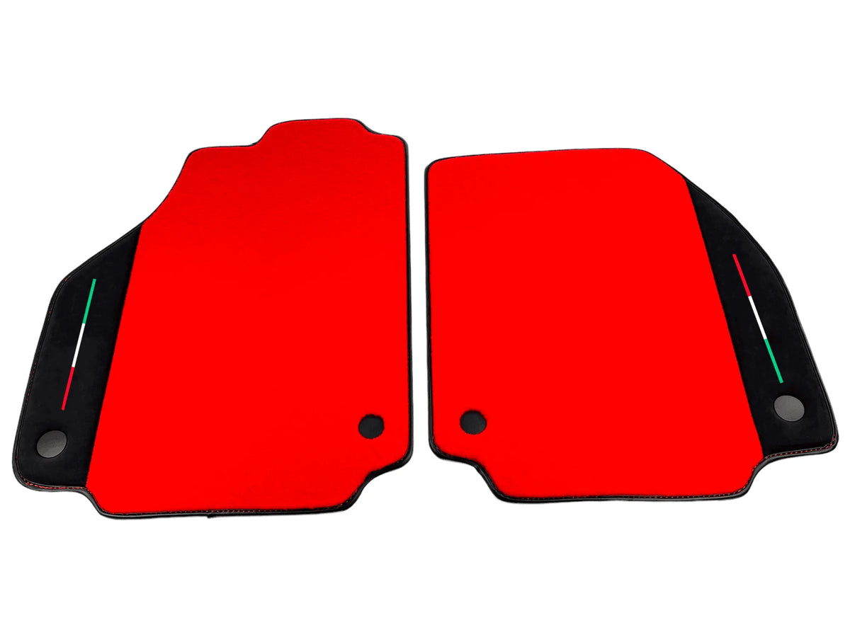 Red Floor Mats For Ferrari F8 Tributo 2019-2022 With Alcantara Leather - AutoWin