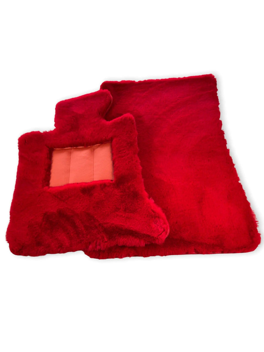 Red Sheepskin Floor Mats For Bentley Flying Spur (2005-2013) Er56 Design Brand - AutoWin