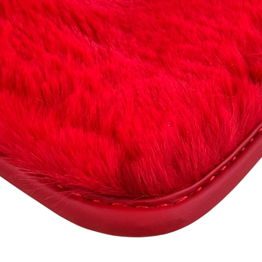 Red Sheepskin Floor Mats for Ferrari 812 Superfast (2019-2023)
