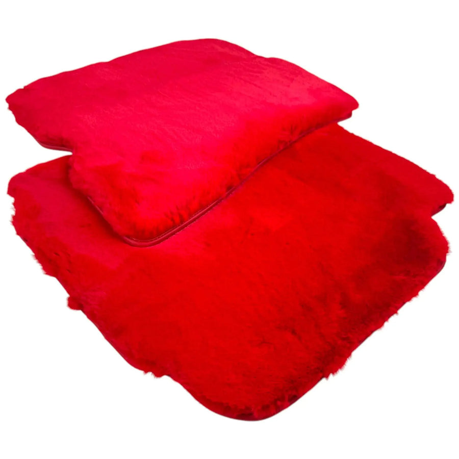 Red Sheepskin Floor Mats for Ferrari 812 Superfast (2019-2023)