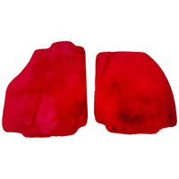 Red Sheepskin Floor Mats for Ferrari F8 Tributo (2019-2023)