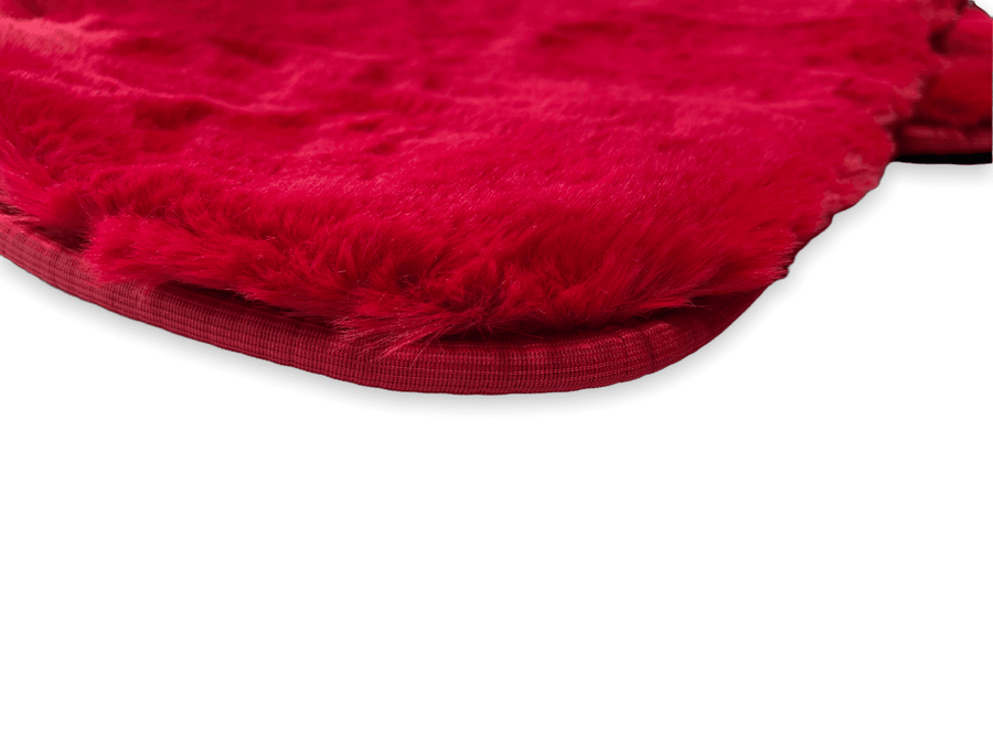 Red Sheepskin Floor Mats For Bentley Continental GTC (2011-2018) ER56 Design - AutoWin