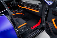 Tapis de voiture noirs personnalisables pour Lamborghini Urus avec cuir Nappa rouge