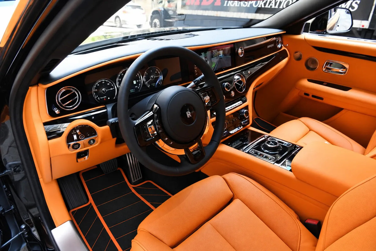 Interior look of floor mats for Rolls Royce Ghost Series II (2021–2024) A1 Design | Full Set Option