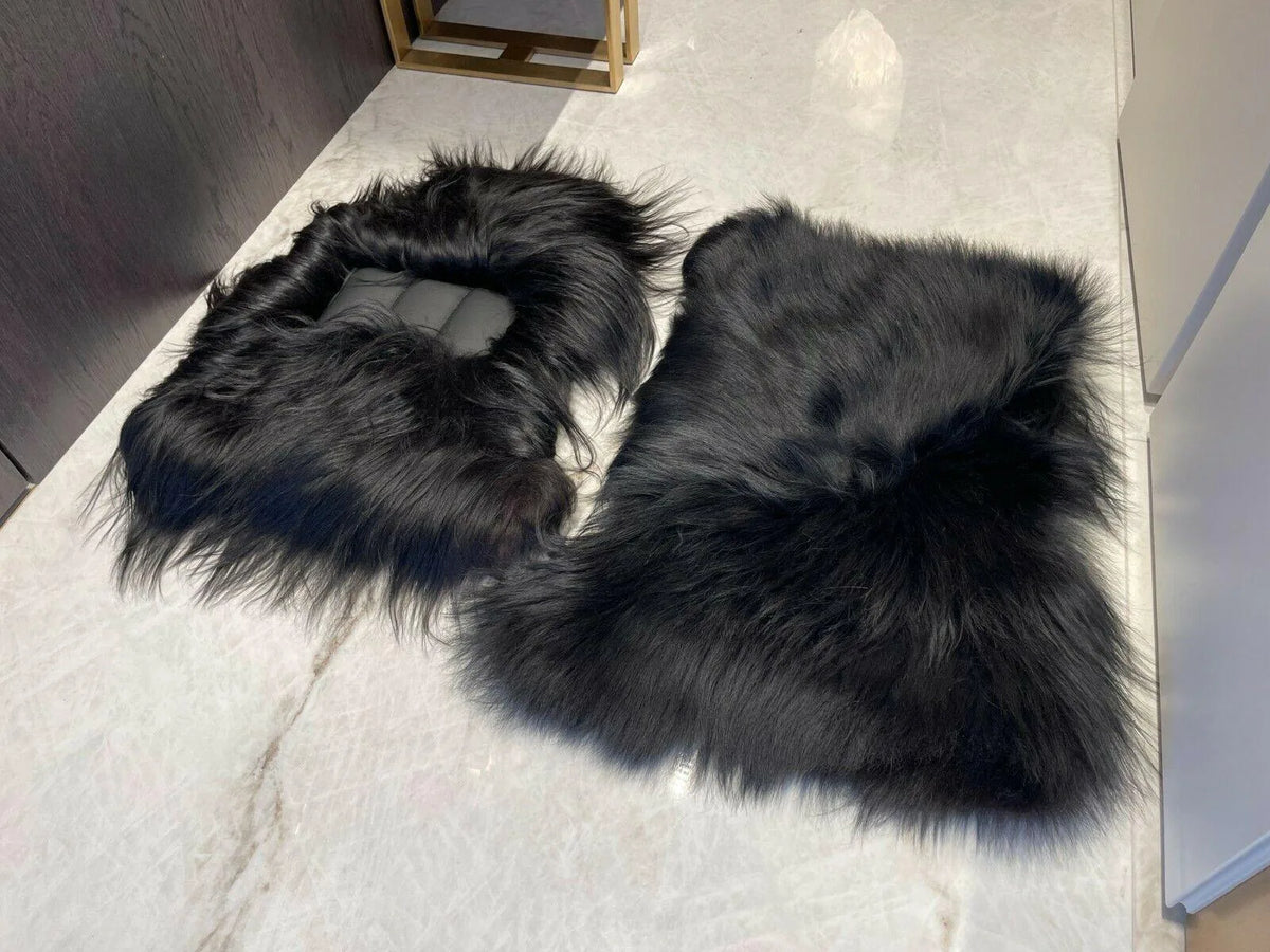 Sheepskin Floor Mats For Rolls Royce Phantom VIII (2017-2024) ER56 Design Brand - AutoWin