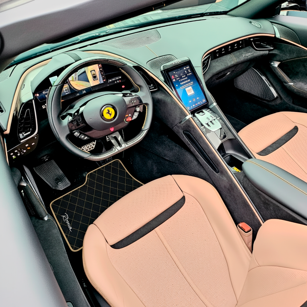 Alfombrillas azul oscuro para Ferrari Roma (2021-2024) - AutoWin.EU