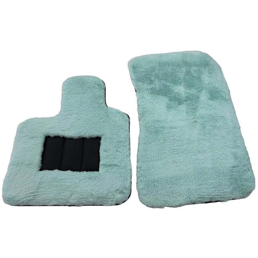 Tiffany Blue Sheepskin Floor Mats For Rolls Royce Phantom 2003–2016 Er56 Design Brand - AutoWin