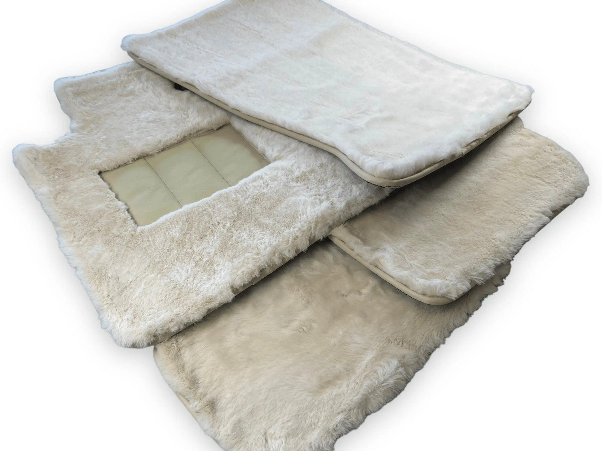 White Sheepskin Floor Mats For Bentley Flying Spur (2005-2013) Er56 Design Brand - AutoWin