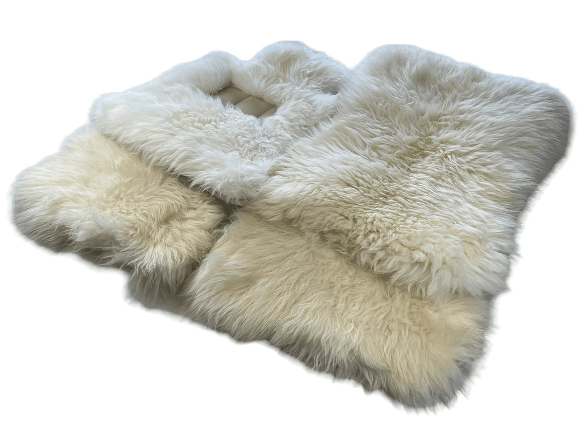 White Sheepskin Floor Mats For Rolls Royce Phantom VIII (2017-2024) ER56 Design Brand - AutoWin