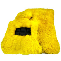 Yellow Sheepskin Floor Mats for Rolls Royce Cullinan Rr31 (2018-2023) ER56 Design Brand - AutoWin