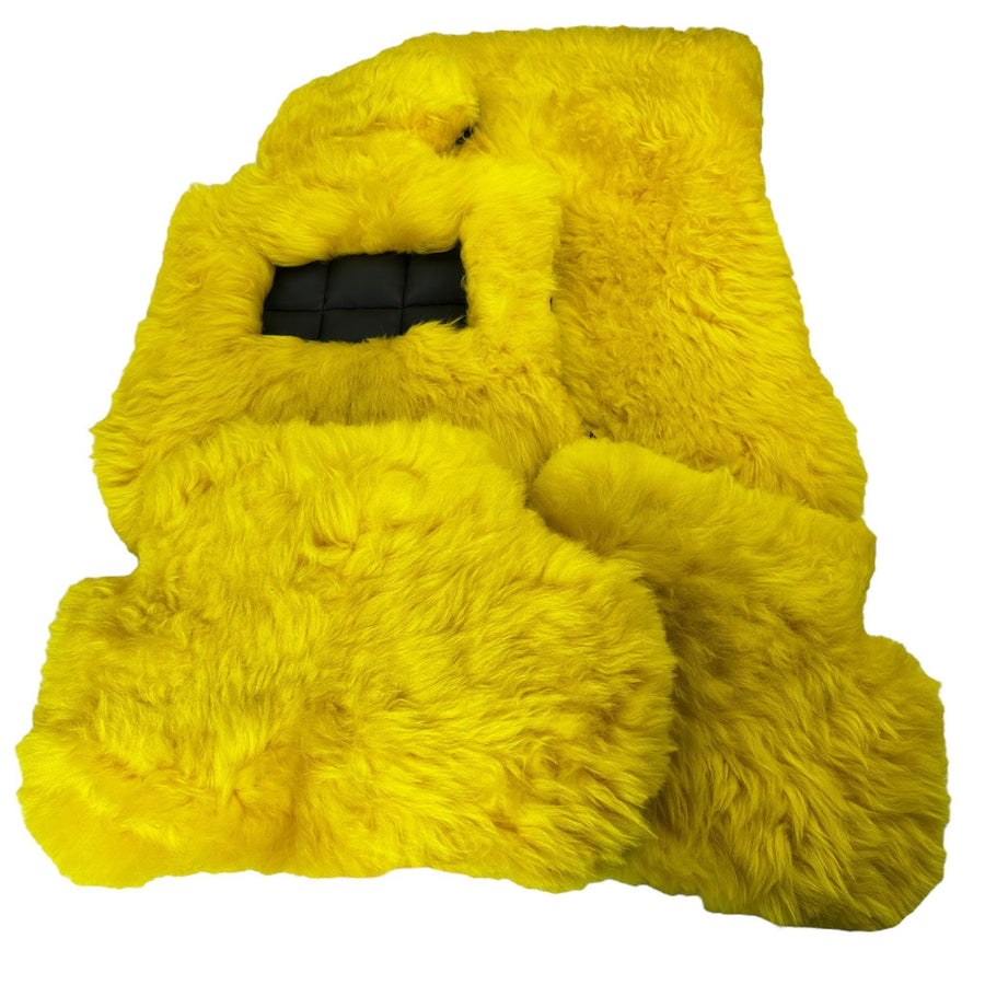 Yellow Sheepskin Floor Mats for Rolls Royce Phantom Drophead Coupe (2007-2016) ER56 Design Brand - AutoWin