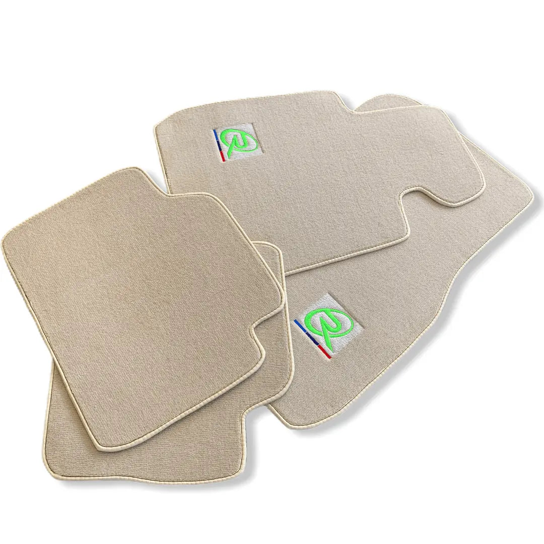Beige Floor Mats For BMW 1 Series F20 Brand Tailored Set Perfect Fit Green - AutoWin