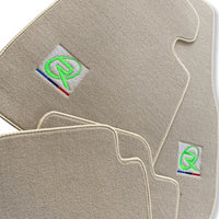 Beige Floor Mats For BMW 7 Series G12 ROVBUT Brand Tailored Set Perfect Fit Green SNIP Collection - AutoWin