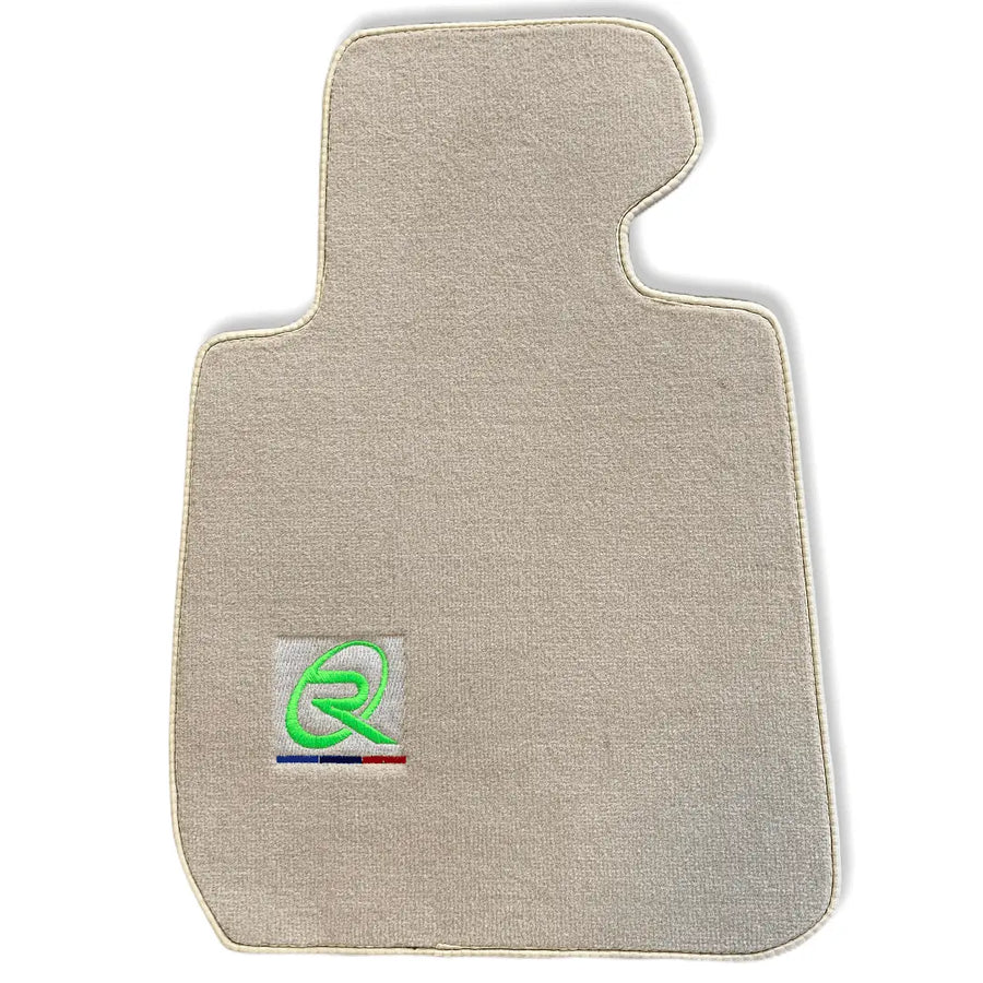 Beige Floor Mats For BMW M4 Series F83 ROVBUT Brand Tailored Set Perfect Fit Green SNIP Collection - AutoWin