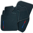 Black Floor Mats For BMW X4 Series G02 With Color Stripes Tailored Set Perfect Fit - AutoWin