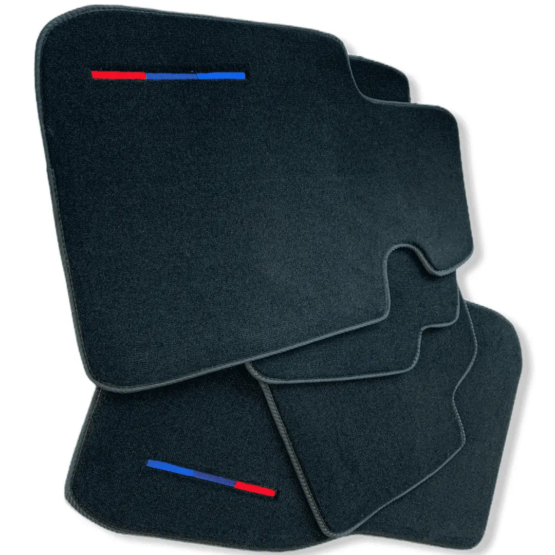 Black Floor Mats for BMW iX (2022-2024) with Color Stripes Tailored Set Perfect Fit - AutoWin