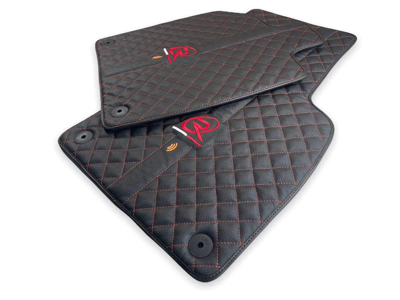 Black Leather Floor Mats for Audi R8 2015-2023 - AutoWin