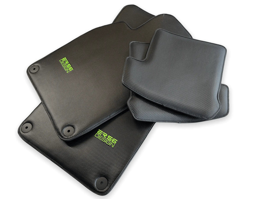 Carbon Fiber Floor Mats for Porsche 992 Gt2rs 2021-2022 Green Sewing - AutoWin