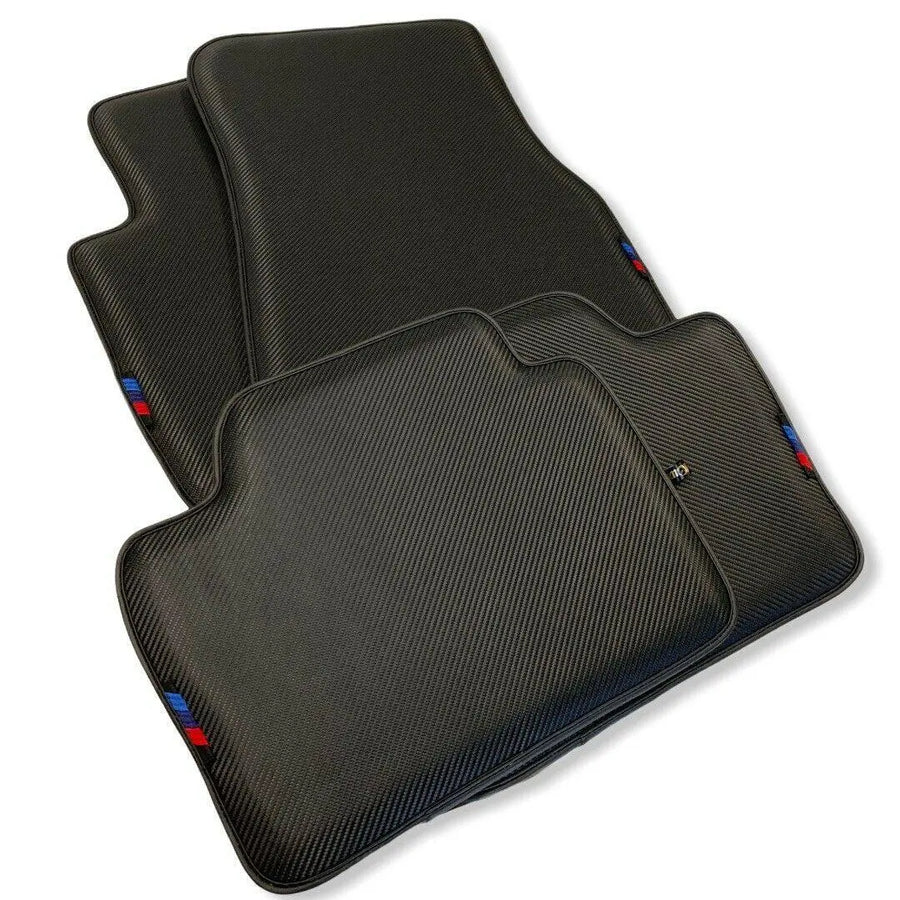 Floor Mats For BMW X6 Series G06 Black Autowin Brand Carbon Fiber Leather - AutoWin