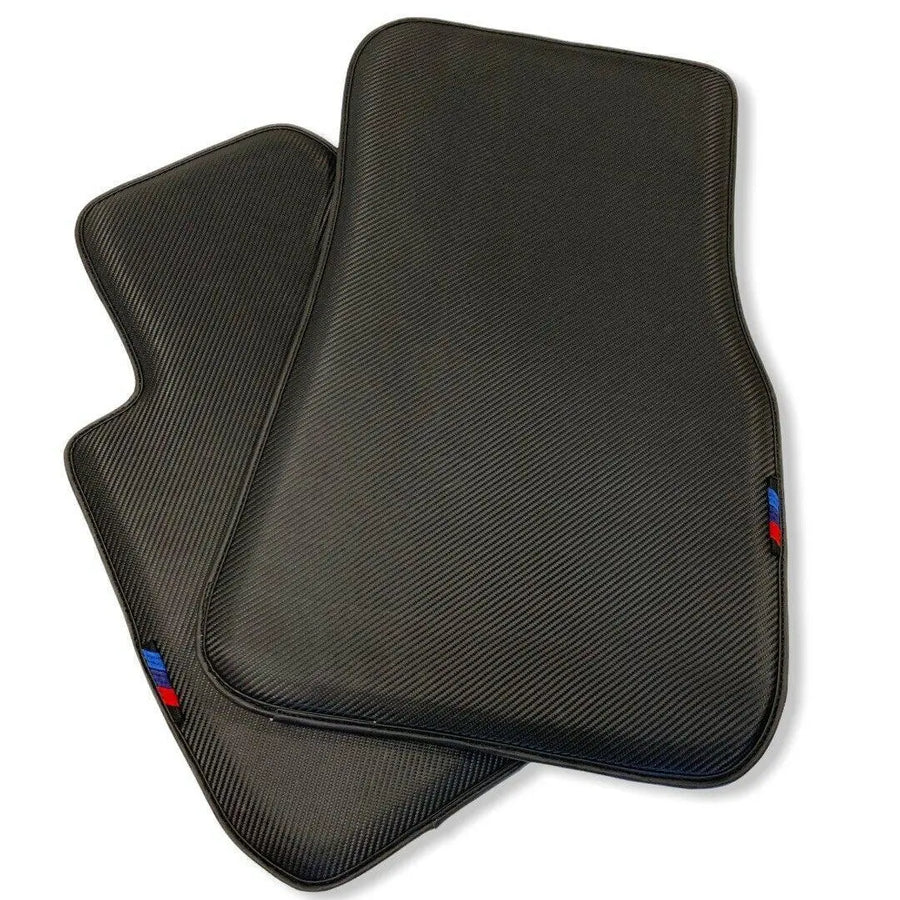 Floor Mats For BMW X6 Series G06 Black Autowin Brand Carbon Fiber Leather - AutoWin
