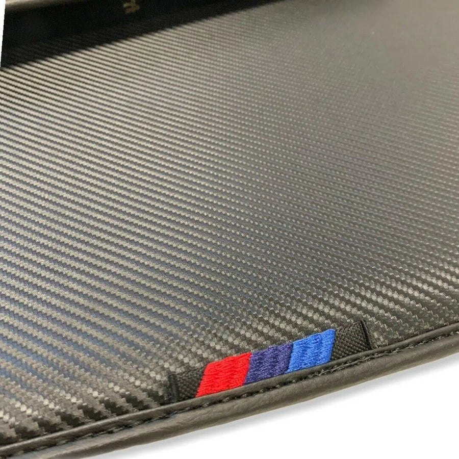 Floor Mats For BMW X6 Series G06 Black Autowin Brand Carbon Fiber Leather - AutoWin