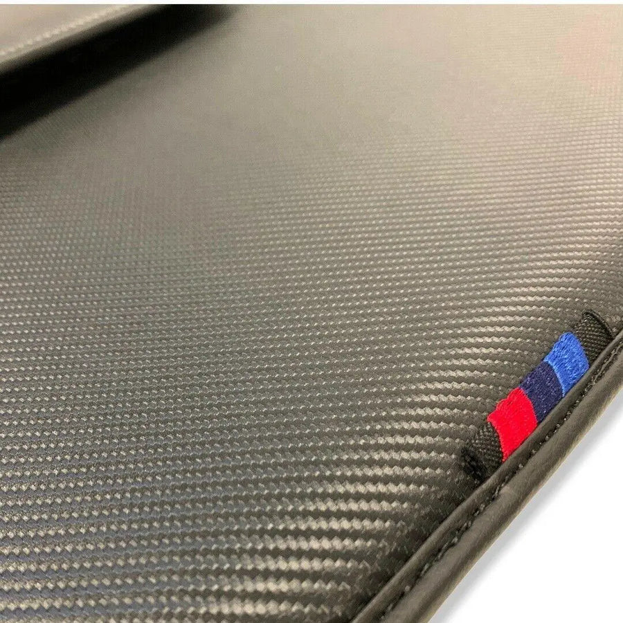 Floor Mats For BMW X6 Series G06 Black Autowin Brand Carbon Fiber Leather - AutoWin