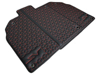 Leather Floor Mats for Lamborghini Aventador SV | Red Stitching - AutoWin