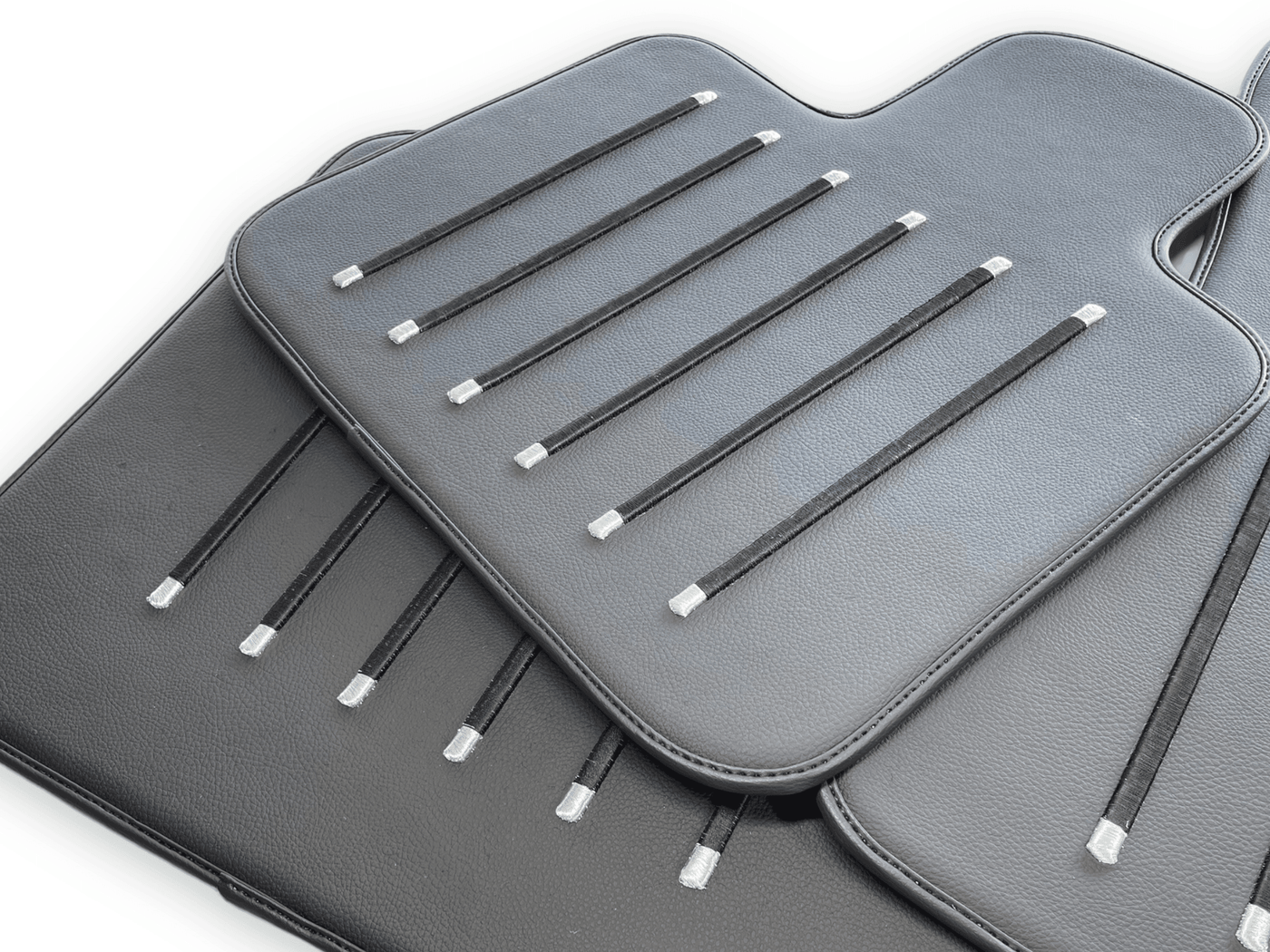 Leather Floor Mats For Rolls Royce Black Badge Phantom VIII (2017-2024) Black - AutoWin