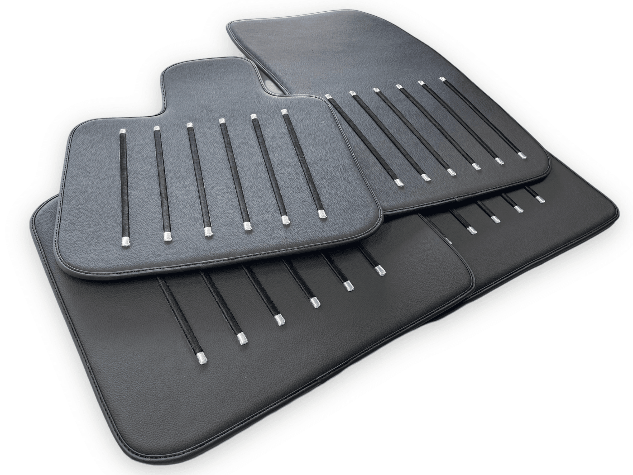 Leather Floor Mats For Rolls Royce Black Badge Dawn Rr6 2016-2023 Black - AutoWin