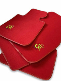 Red Floor Mats For BMW 5 Series E60 ROVBUT Brand Tailored Set Perfect Fit Green SNIP Collection - AutoWin